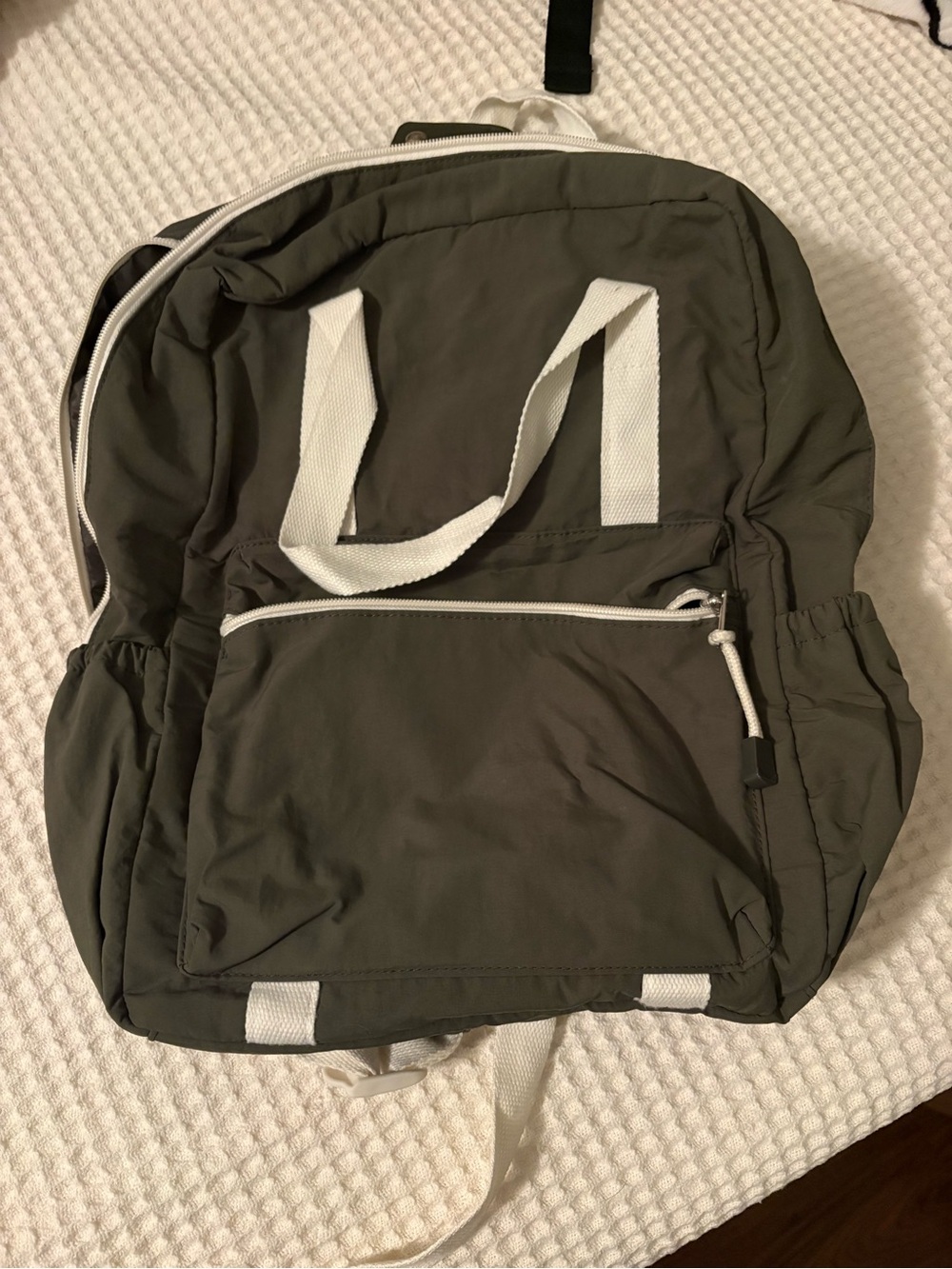 wild fable Olive Green Backpack with White Accents